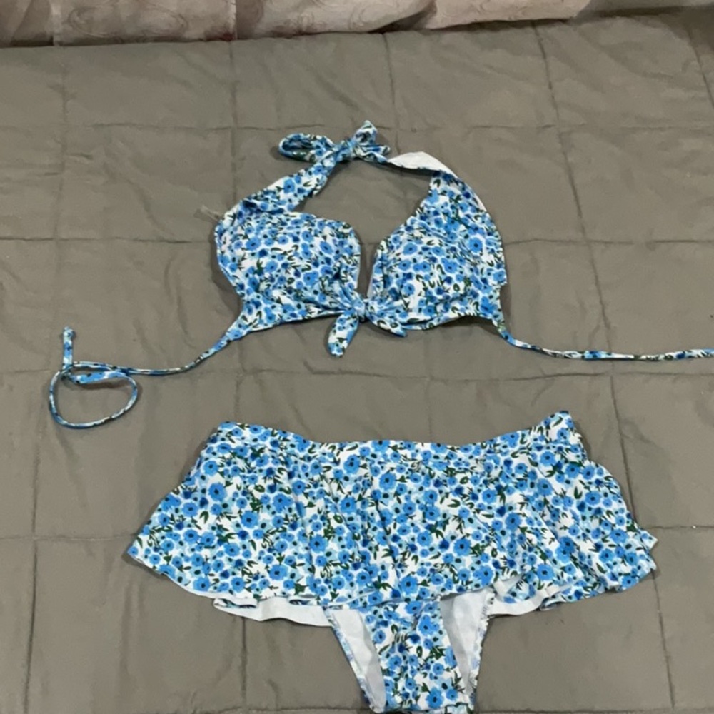 Floral Blue Bikini Set